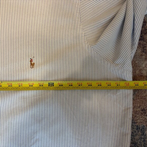 Ralph Lauren Polo Mens L/S Classic Blue Stripe Button-Down Oxford Shirt 4XB Pony - Picture 8 of 10